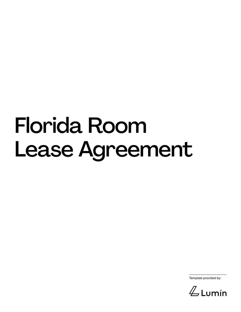 Florida Room Lease Agreement for specifying rental terms, tenant responsibilities, and use of a room within a residential property in Florida