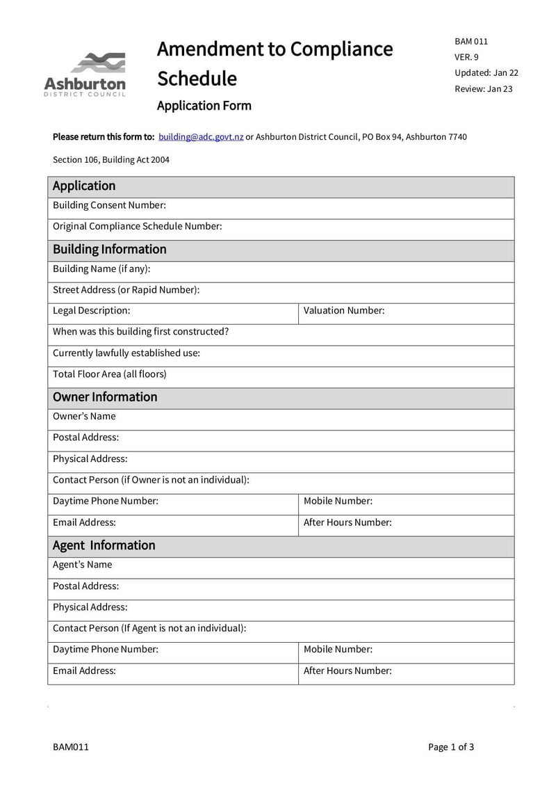 Large thumbnail of BAM 011 Amended Compliance Schedule Application Form - Jan 2023