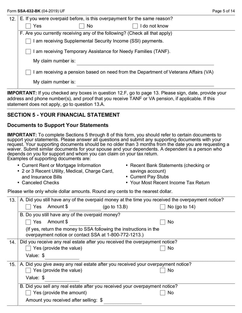 Large thumbnail of Form SSA-632-BK - May 2020
