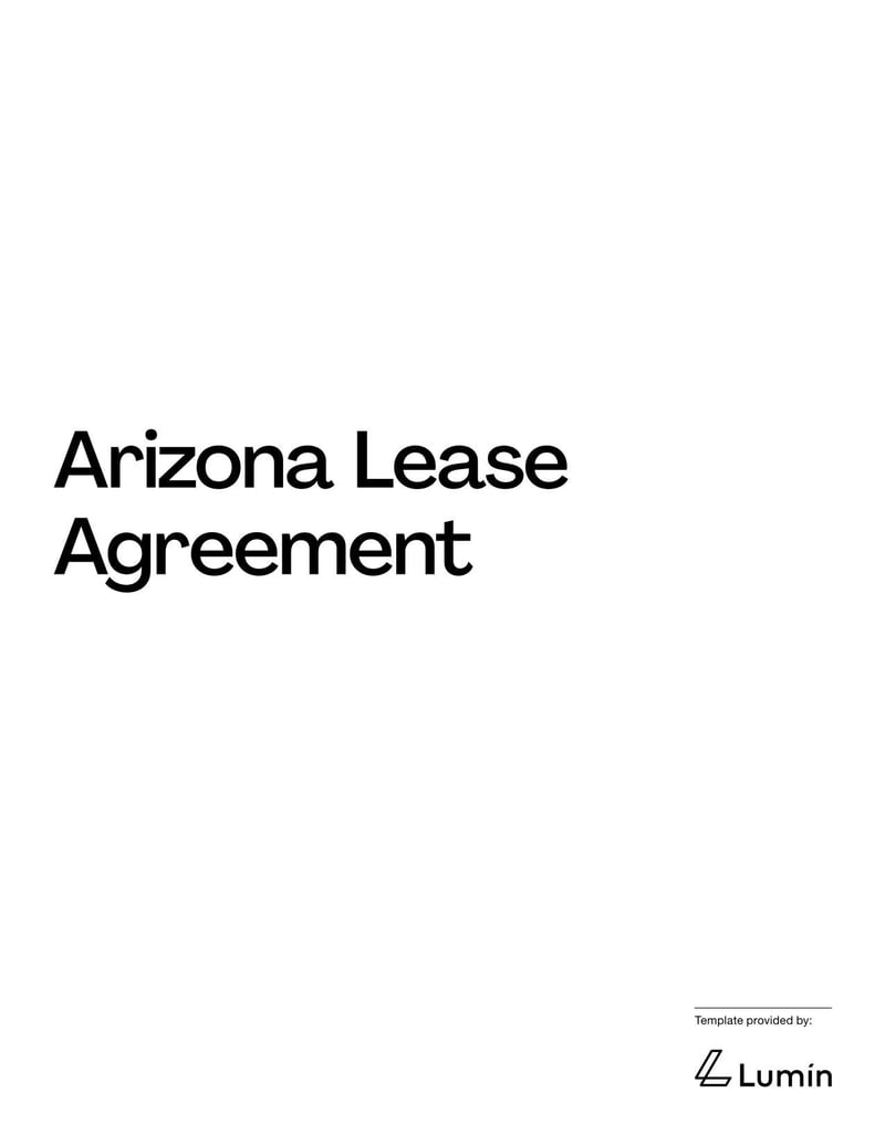 Arizona Lease Agreement for rental terms in Arizona