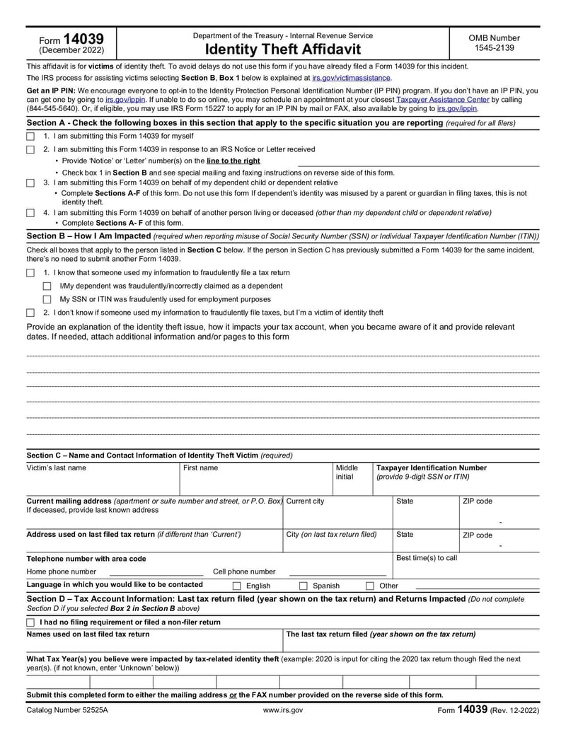 Large thumbnail of Form 14039 - Dec 2022