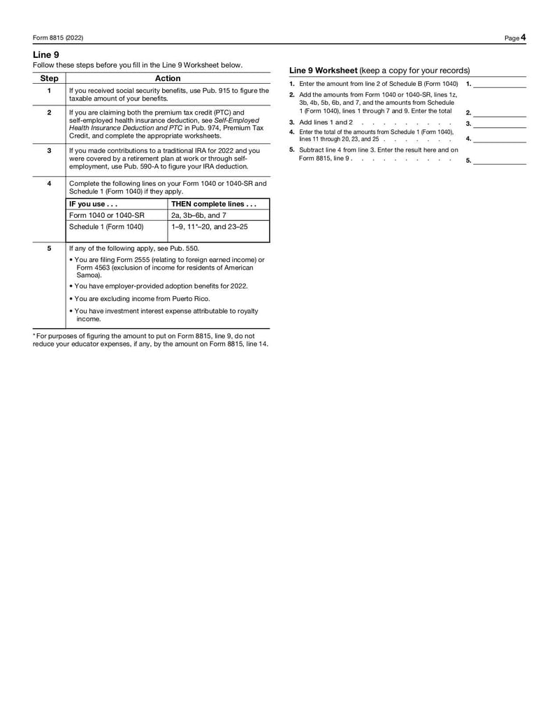 Large thumbnail of Form 8815 - Dec 2022
