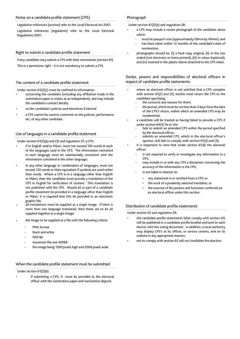 Large thumbnail of Waikanae Community Board By-Election Nomination Form - Jan 2022