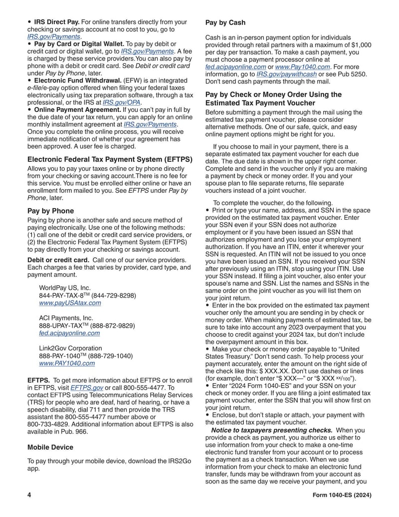 Large thumbnail of Form 1040-ES - Dec 2023