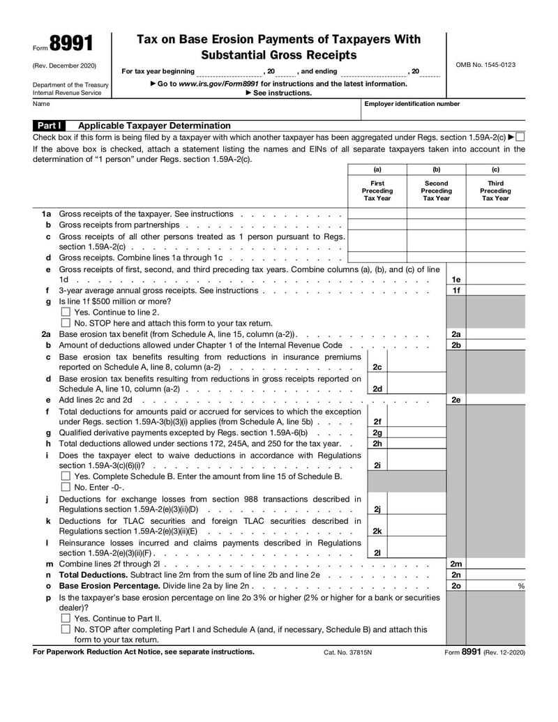 Large thumbnail of Form 8991 - Dec 2020