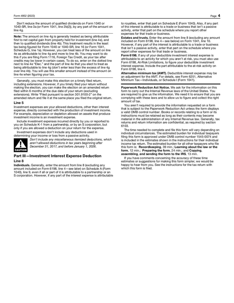 Large thumbnail of Form 4952 - Nov 2022