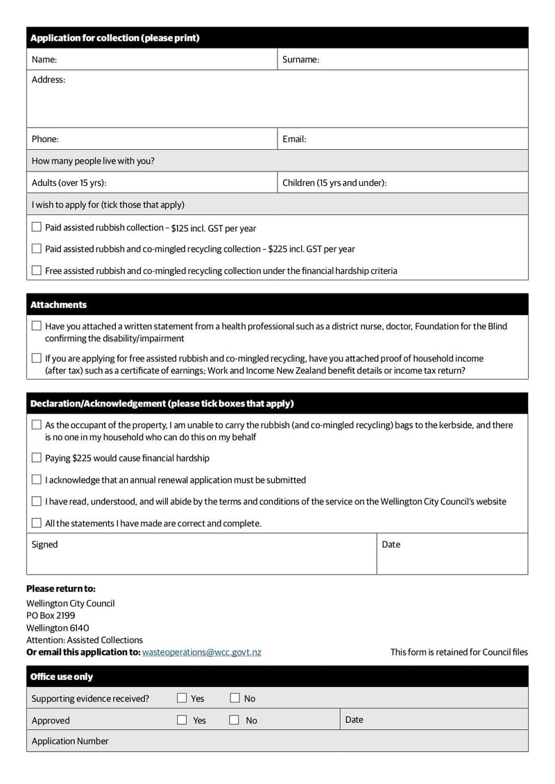 Large thumbnail of Assisted Collections Application Form - Mar 2021