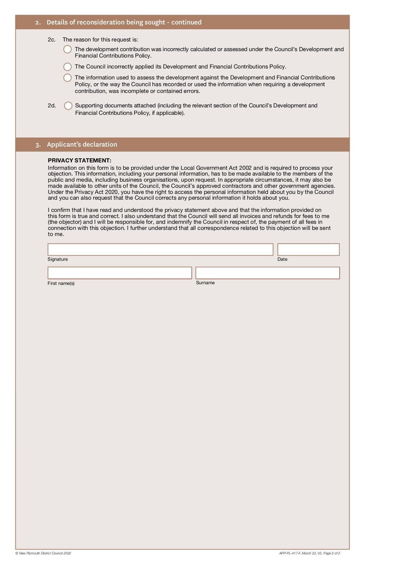Large thumbnail of Development Contribution Request for Reconsideration Form - Mar 2022