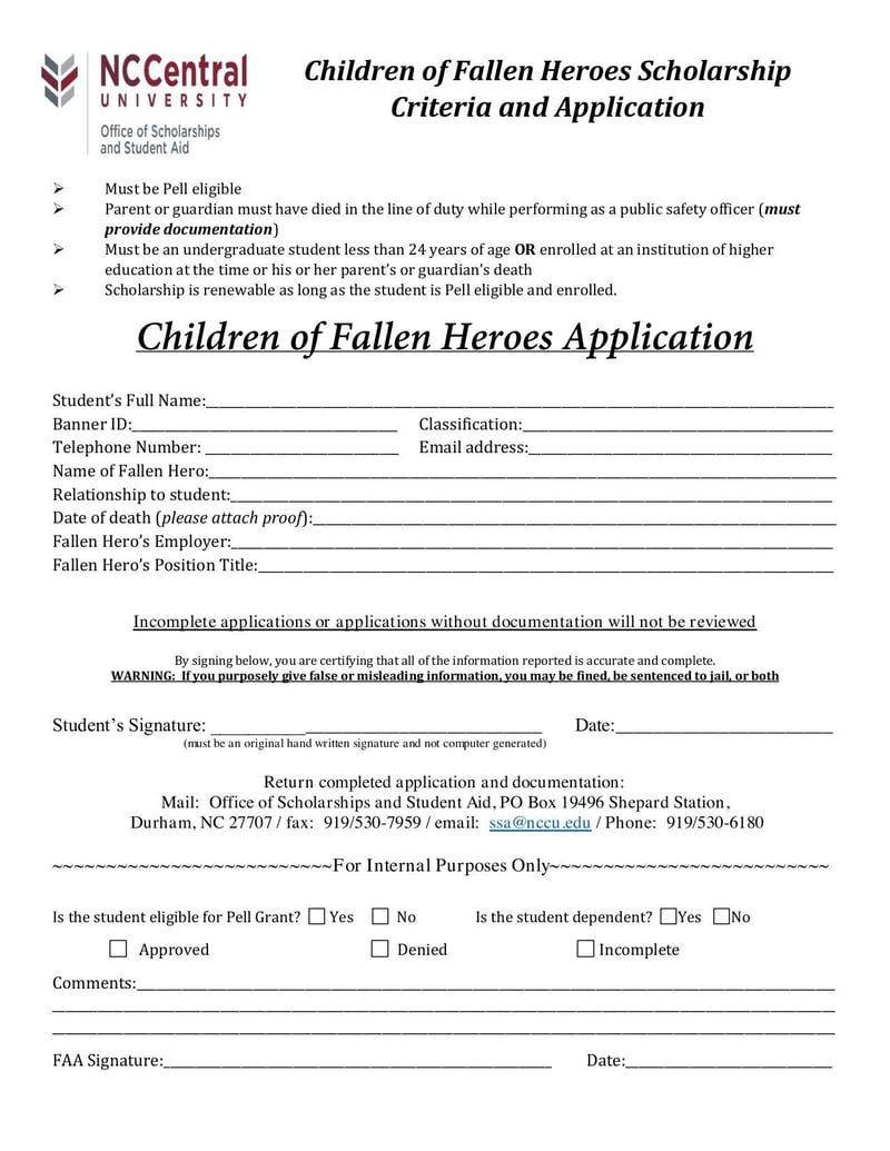 Large thumbnail of Children of Fallen Heroes Scholarship Criteria and Application - Nov 2018