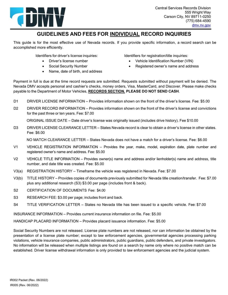 Large thumbnail of Form IR002