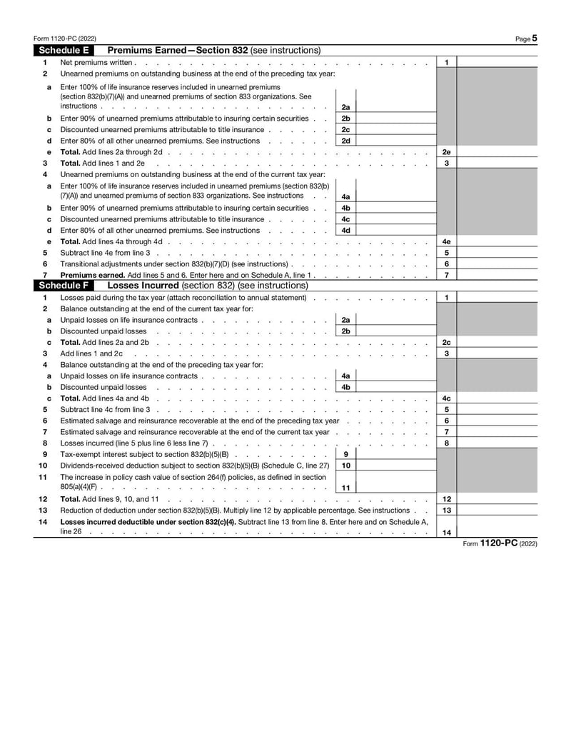 Large thumbnail of Form 1120-PC - Jan 2022