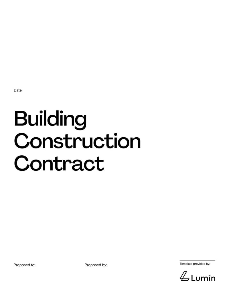 Large thumbnail of Building Contract Template