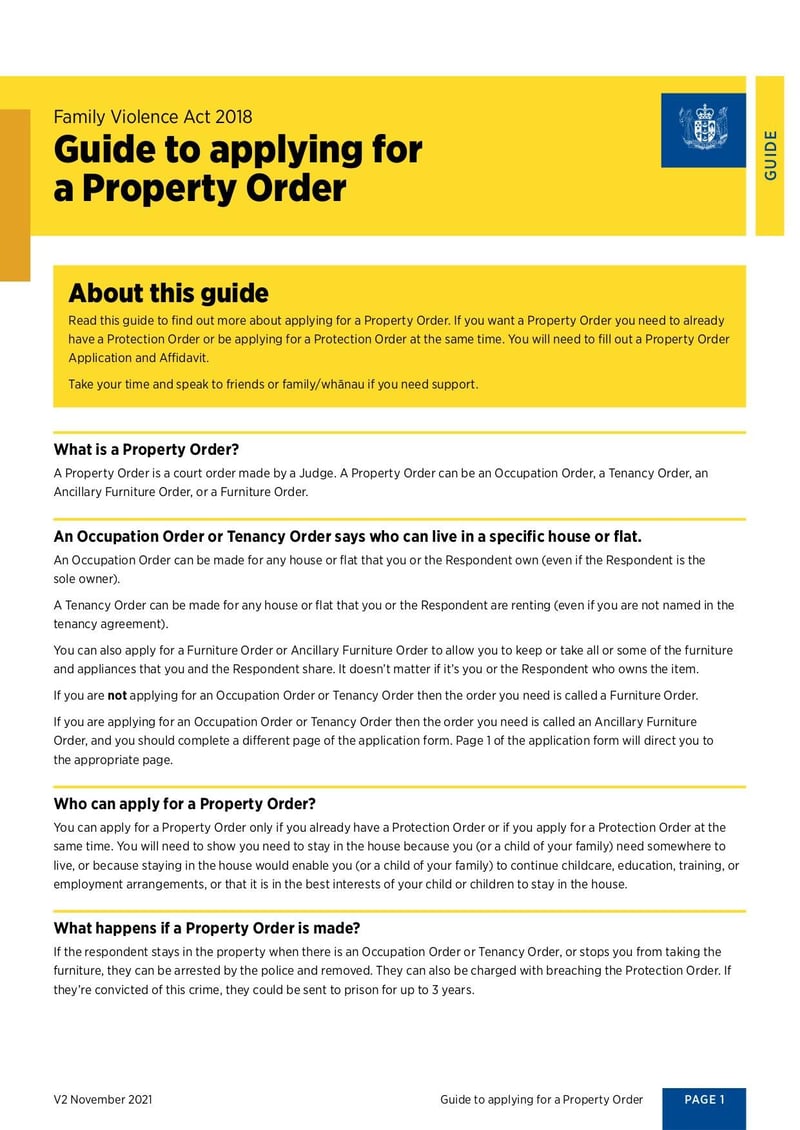 Large thumbnail of Application for Property Orders - Nov 2021