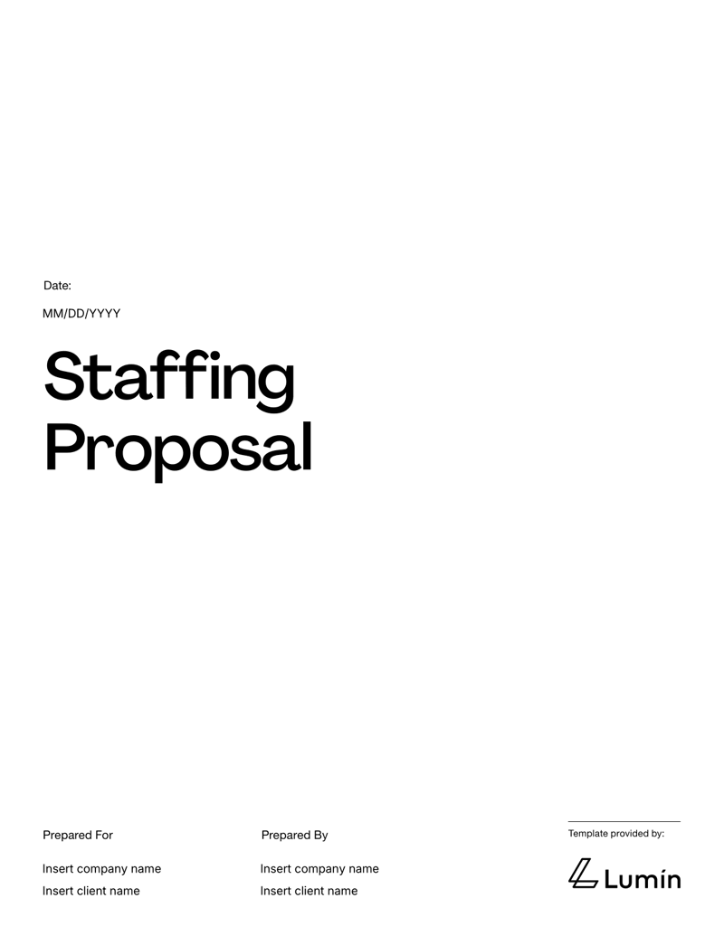 Staffing Proposal Template for agencies presenting workforce solutions to clients