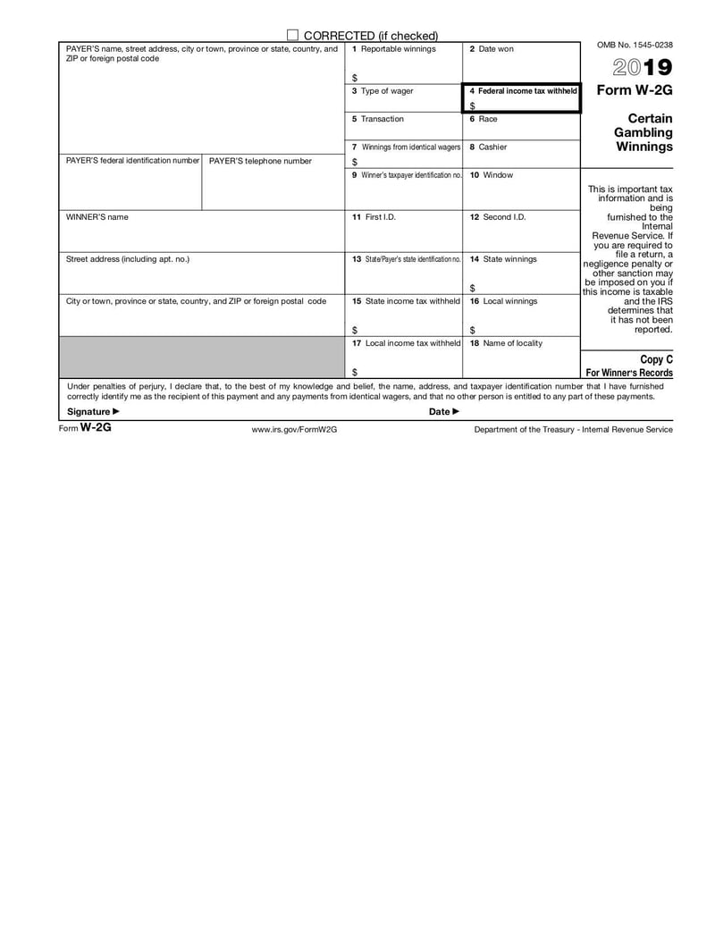Large thumbnail of Form W-2G - Oct 2018