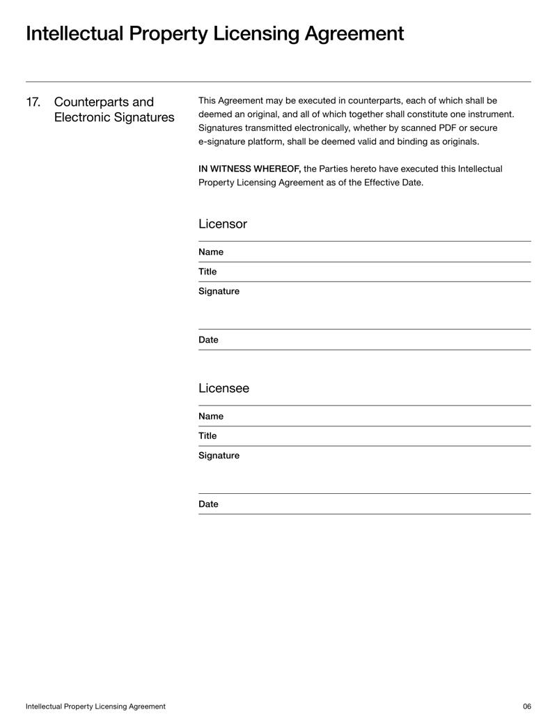 Intellectual Property Licensing Agreement defining license scope, royalties, ownership rights, and confidentiality obligations