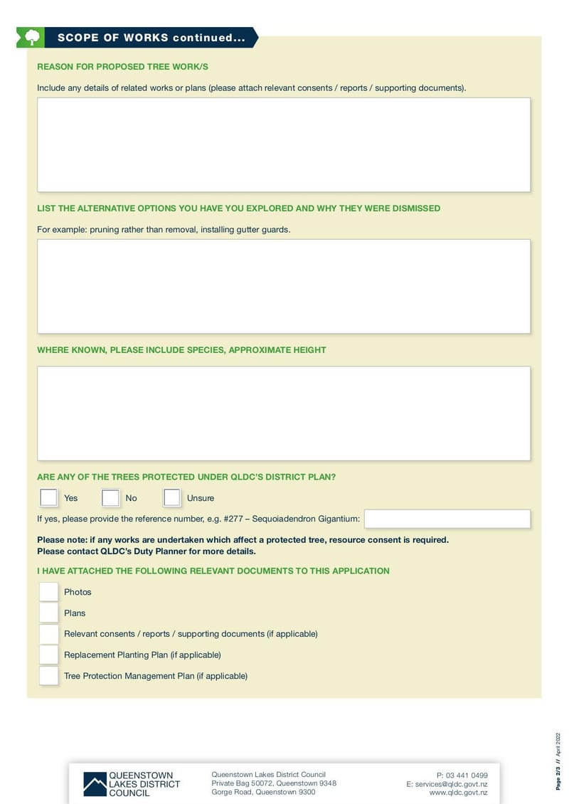 Large thumbnail of QLDC Application for Tree Works - Apr 2022