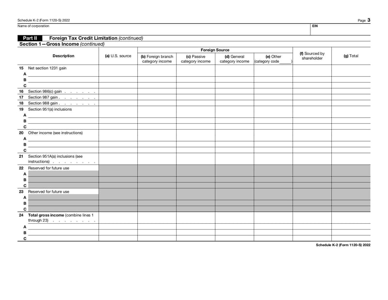 Large thumbnail of Form 1120-S Schedule K-2 - Jan 2022