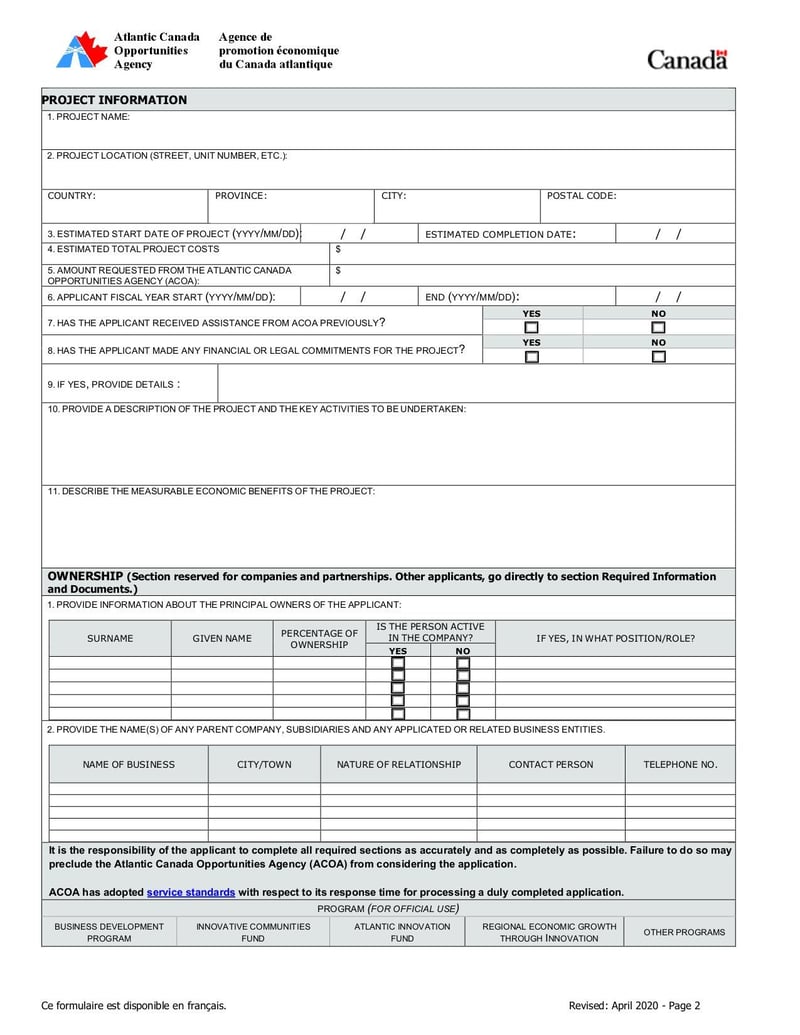 Large thumbnail of Application for Financial Assistance - Apr 2020