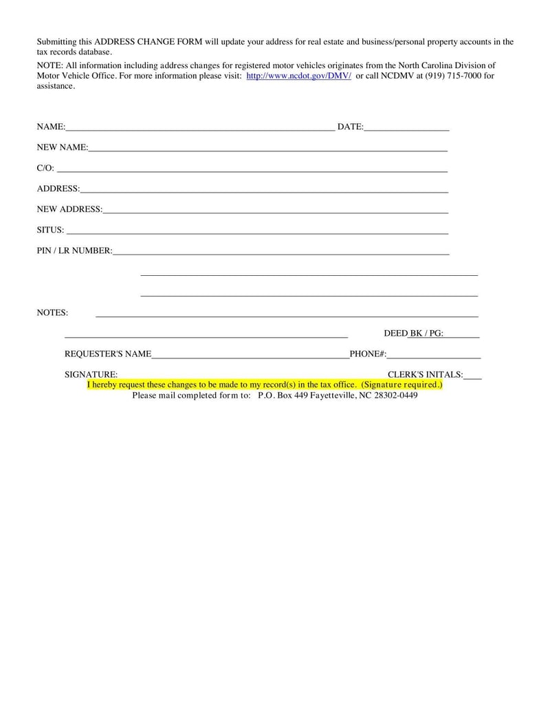 Large thumbnail of Address Change Form