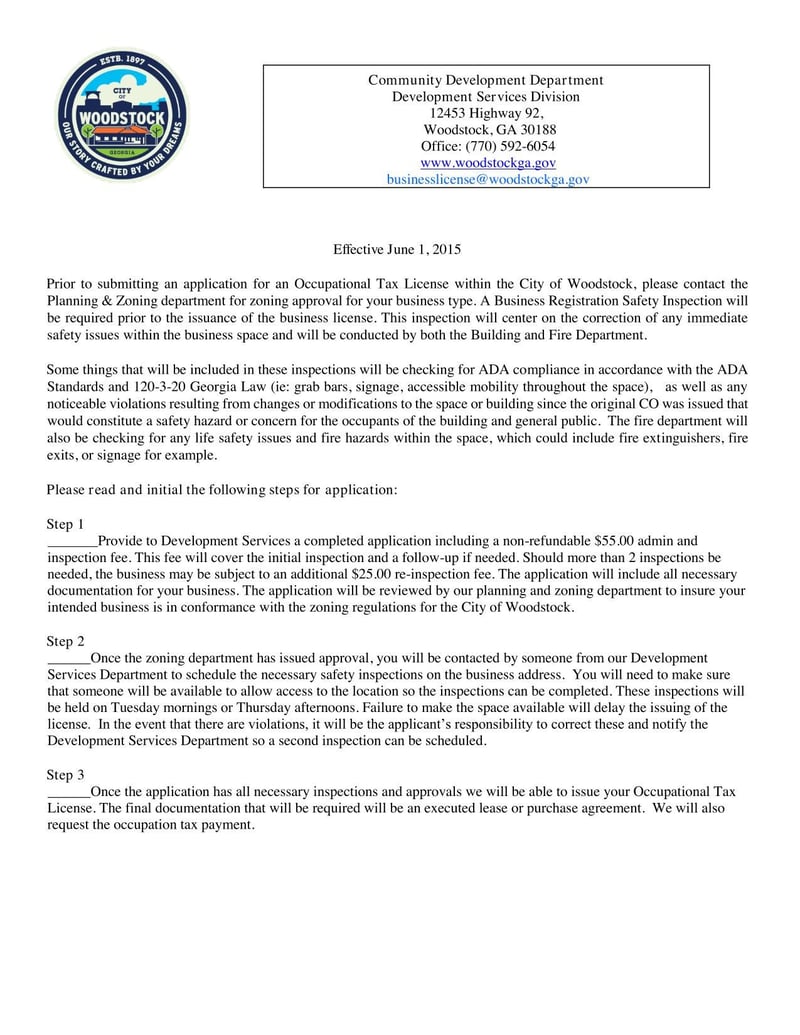 Large thumbnail of Occupational Tax License Application