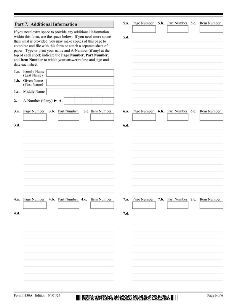 Large thumbnail of Form I-130A - 2024