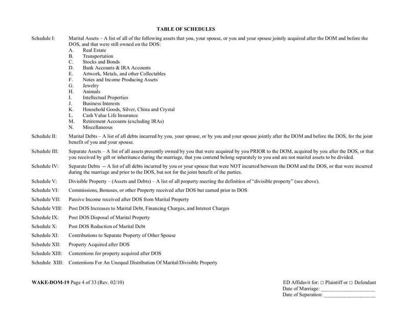 Large thumbnail of Equitable Distribution Inventory Affidavit - May 2010