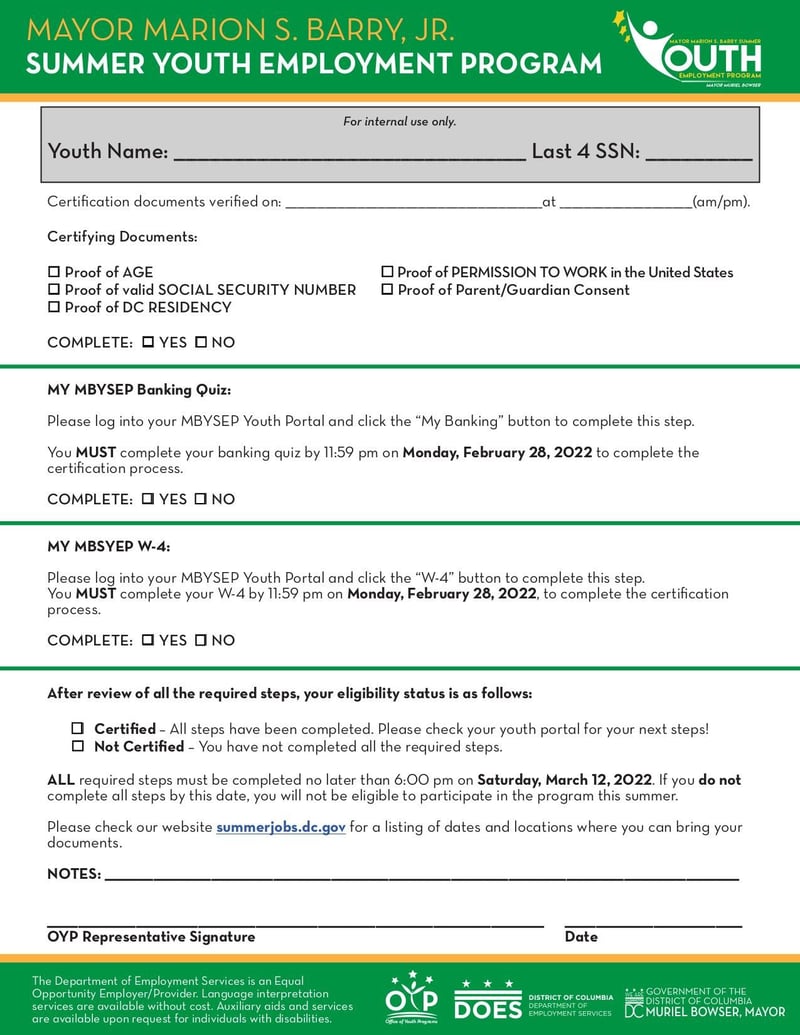 Large thumbnail of Eligibility Document Checklist - Jan 2022