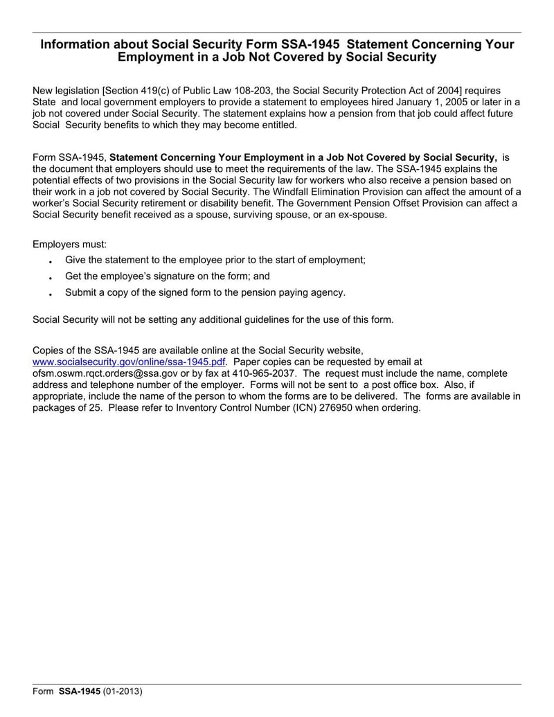 Large thumbnail of Form SSA-1945