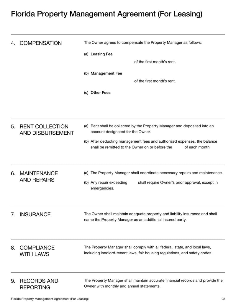 Florida property management offering leasing services, including tenant placement and lease management