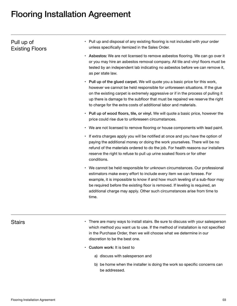 Large thumbnail of Flooring Installation Contract Template