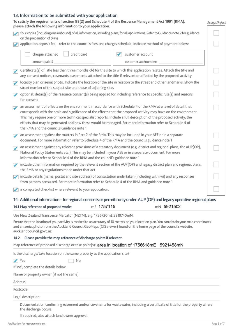 Large thumbnail of Application for Resource Consent Form - Jan 2018