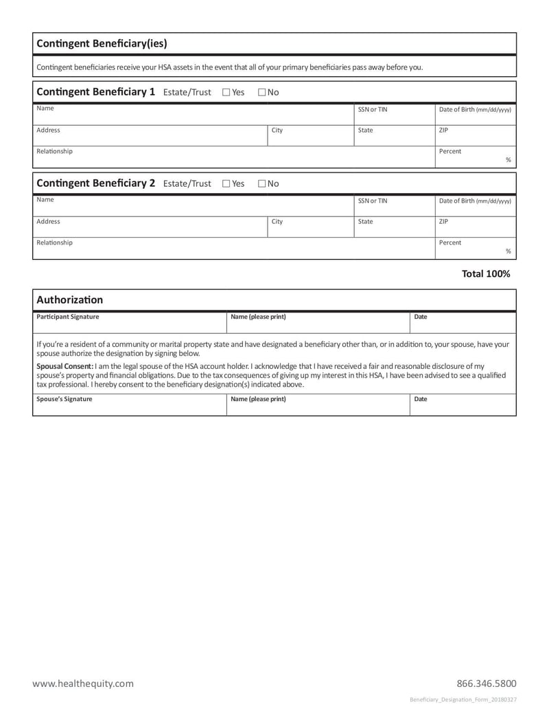 Large thumbnail of Beneficiary Designation Form - Mar 2018