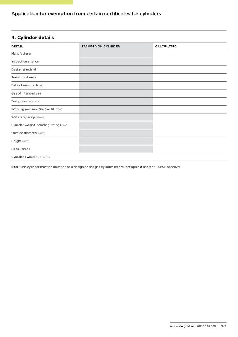 Large thumbnail of Application for Exemption From Certain Certificates for Cylinders - Jul 2019