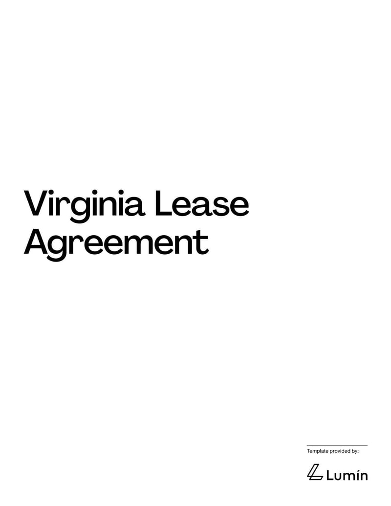 Large thumbnail of Virginia Lease Agreement Template