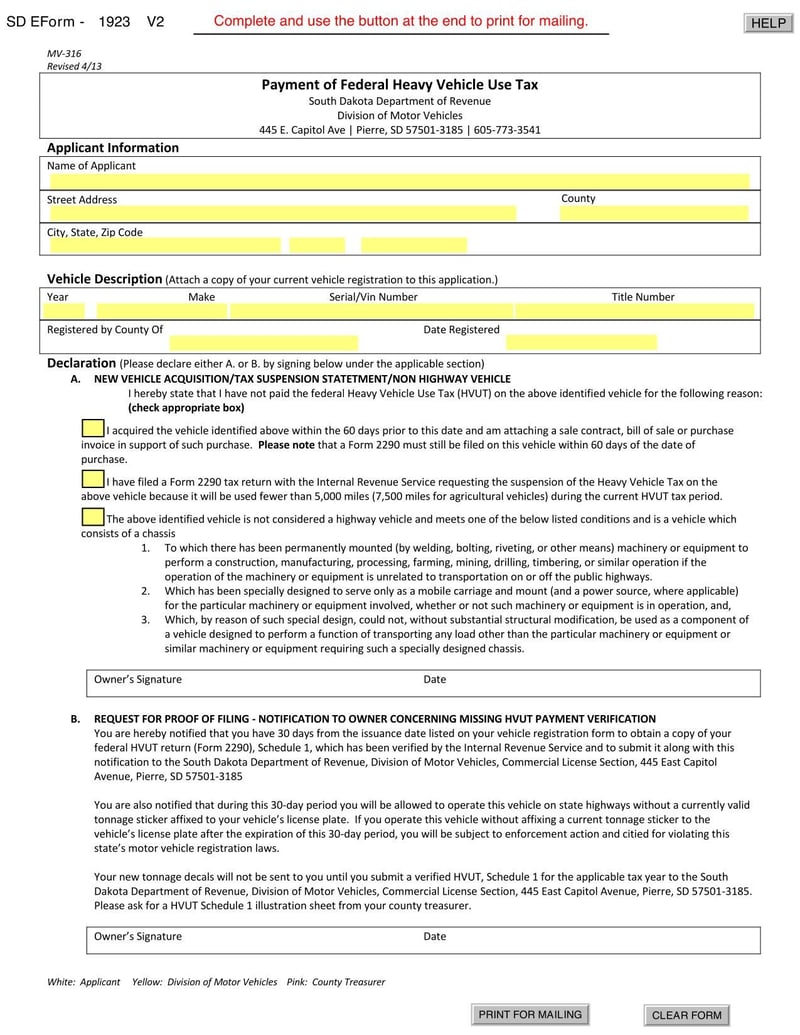 Large thumbnail of Form MV-316