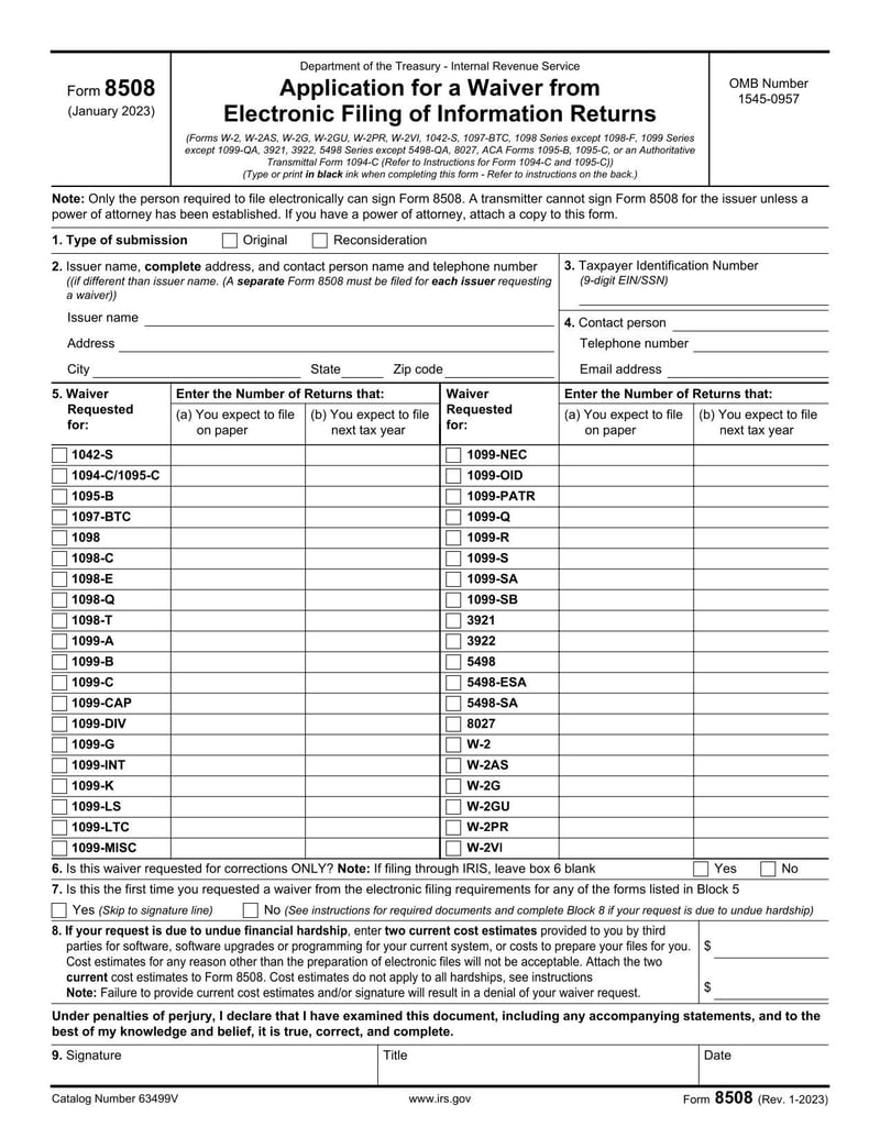 Large thumbnail of  Form 8508 - 2023