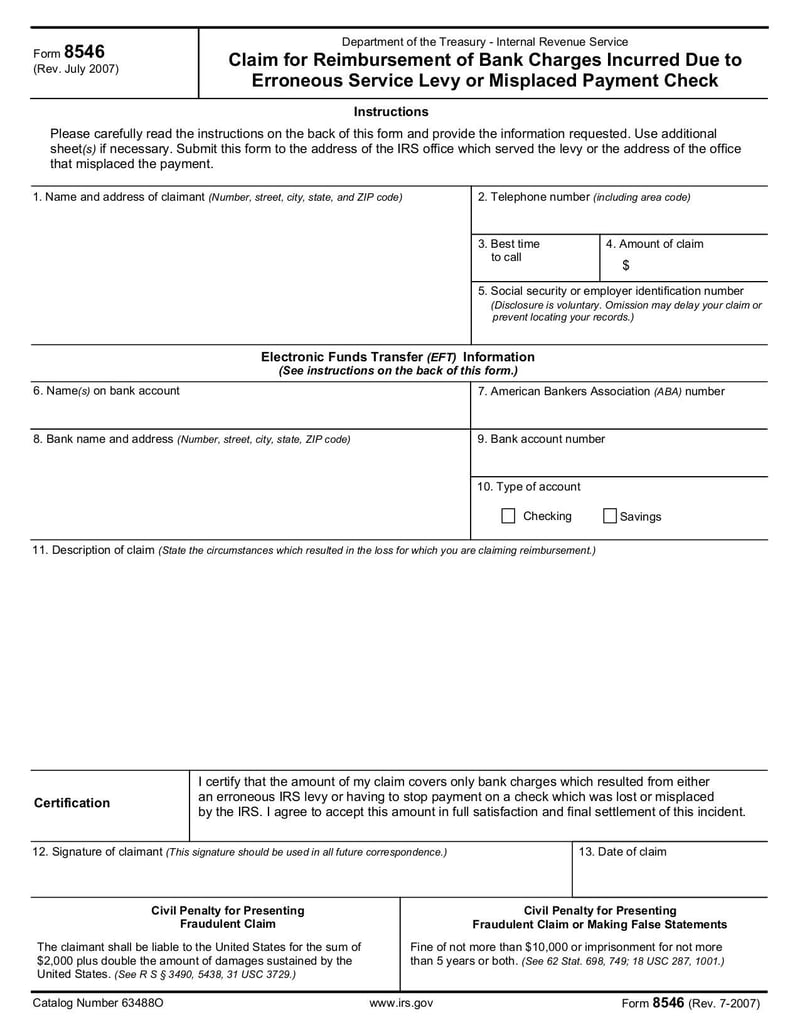 Large thumbnail of Form 8546 - Jul 2007