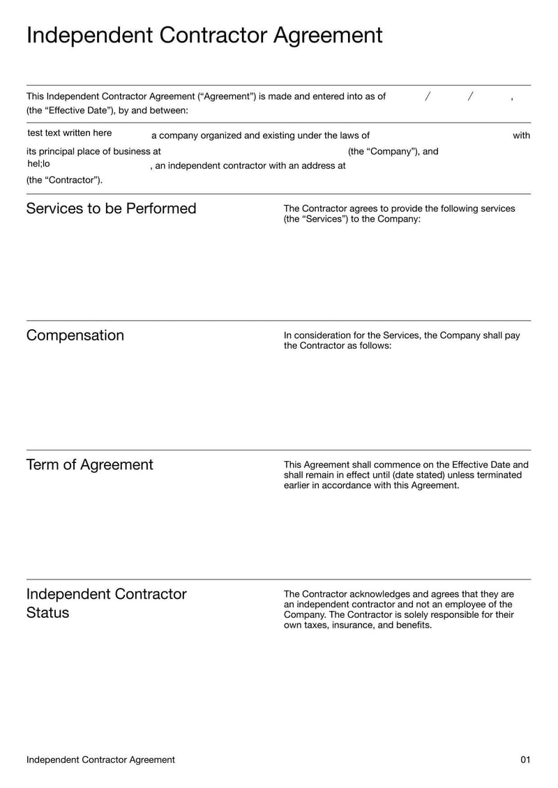 Large thumbnail of Independent Contractor Agreement