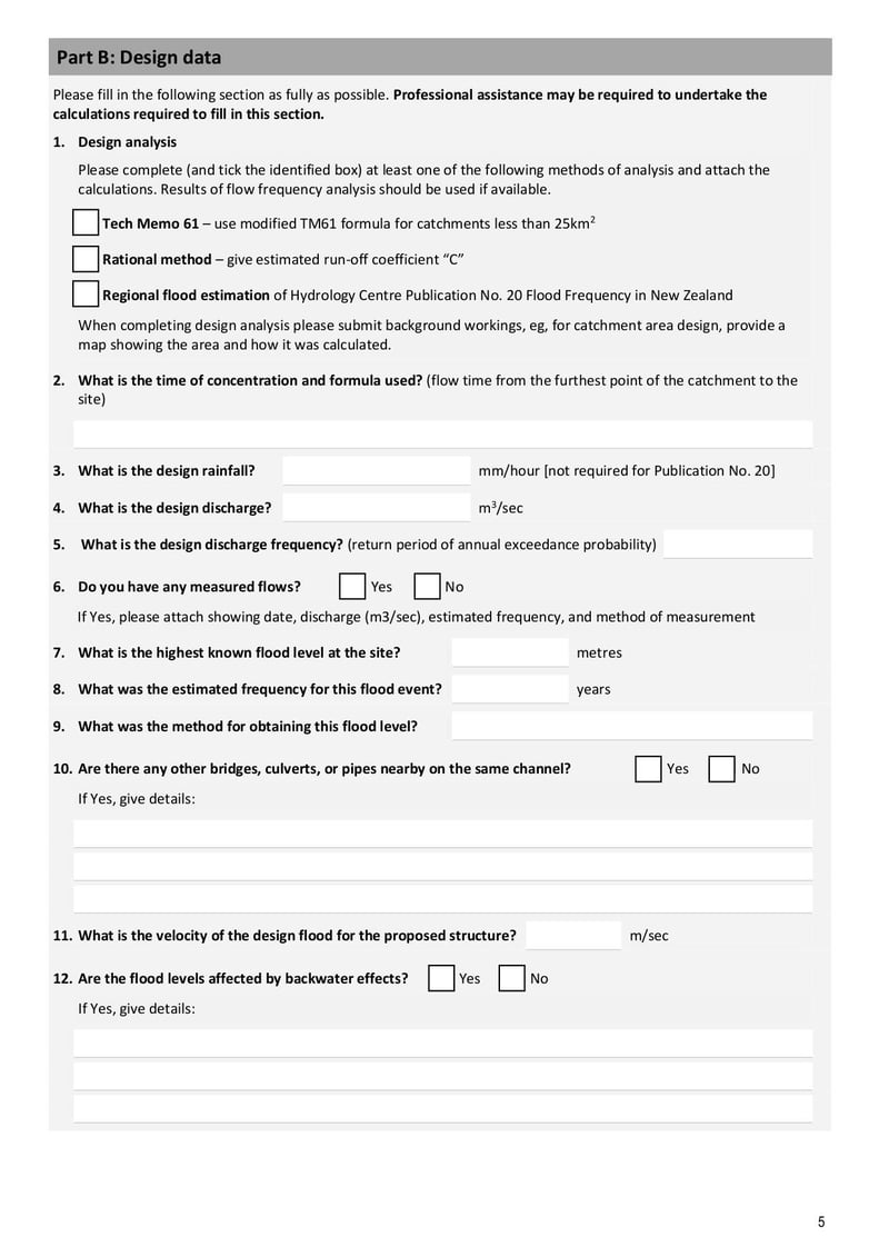 Large thumbnail of Form 6c Land Use Consent Application to Construct a Bridge, Culvert or Pipe in the Bed of a Watercourse or Lake - Mar 2021