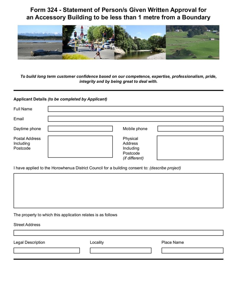 Large thumbnail of HDC Form 324 Statement of Persons Given Written Approval for an Accessory Building - Dec 2014