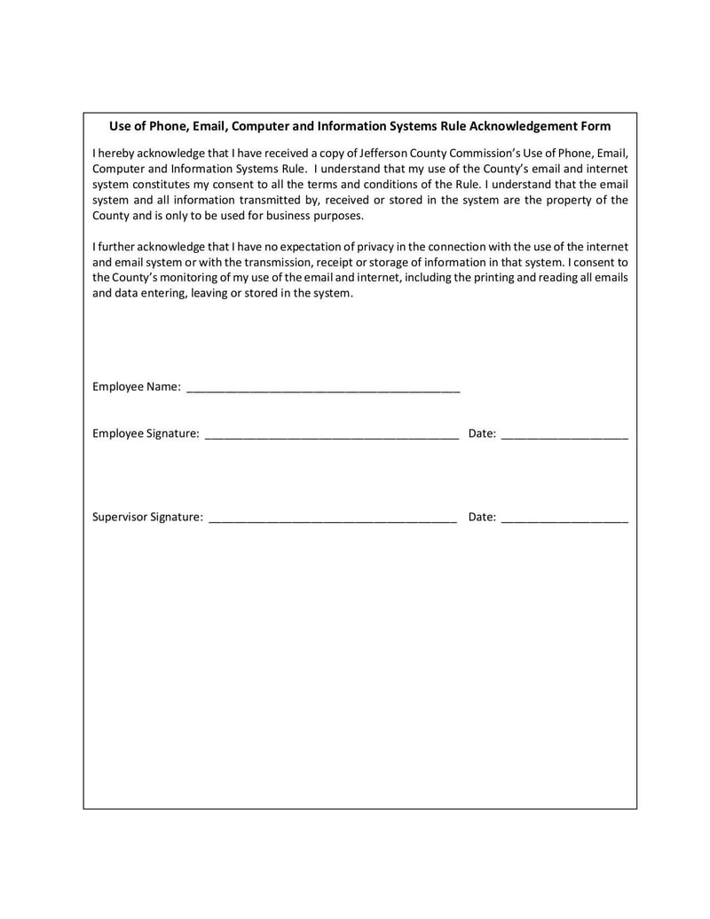 Large thumbnail of Use of Phone Email Computer - Information Systems Form - Nov 2018