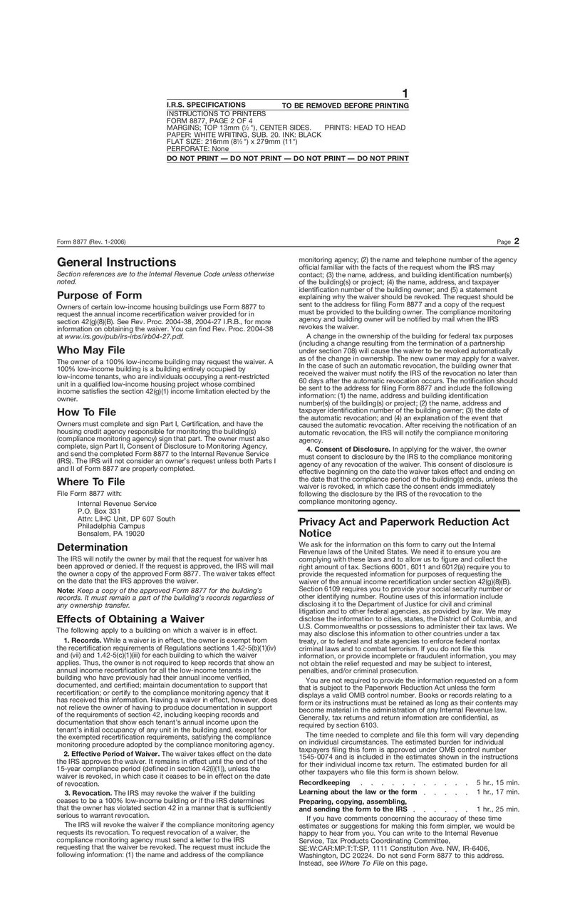 Large thumbnail of Form 8877 - Jan 2006
