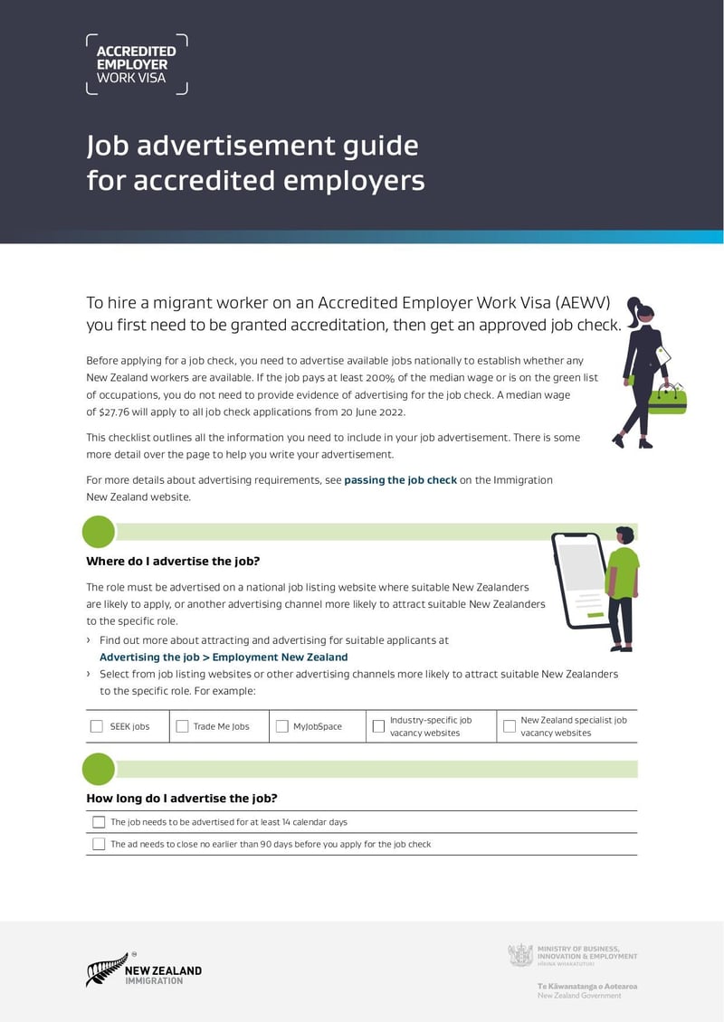 Large thumbnail of Job Advertisement Guide for Accredited Employers - May 2023