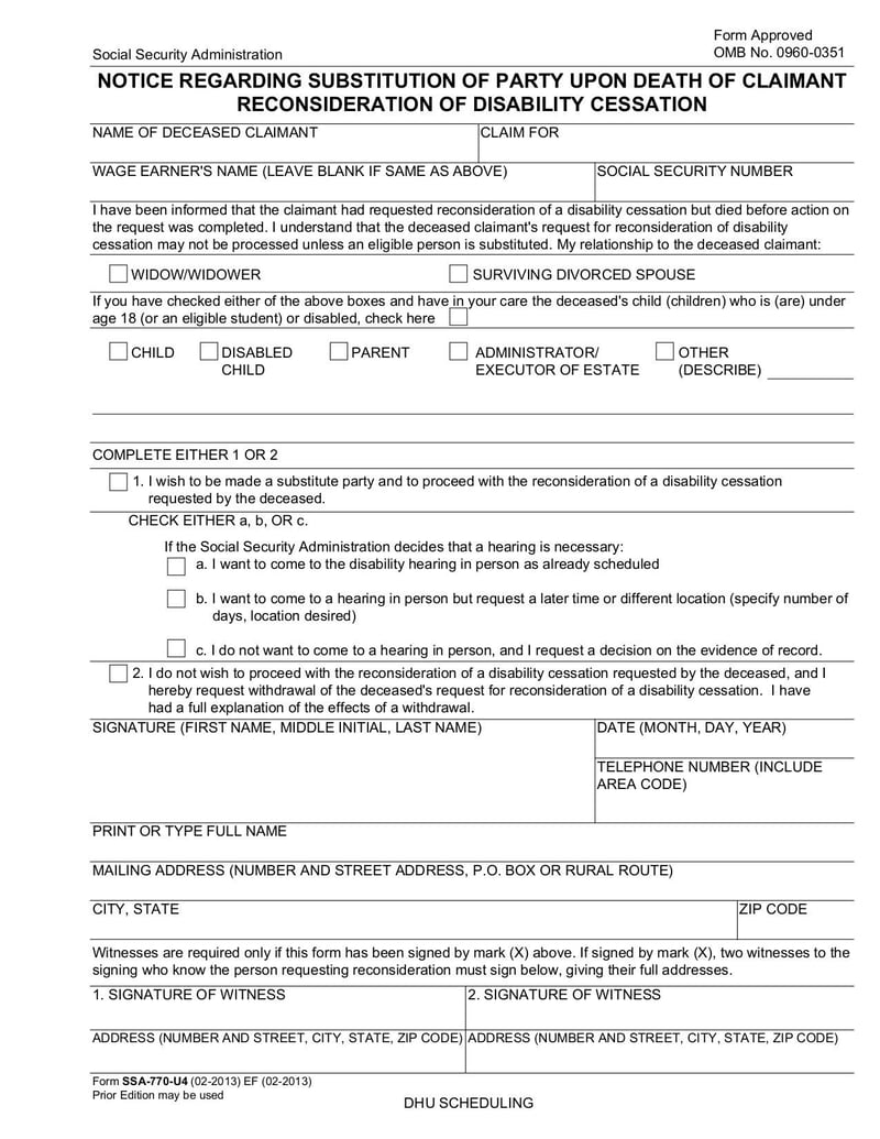 Large thumbnail of Form SSA-770-U4 - May 2016