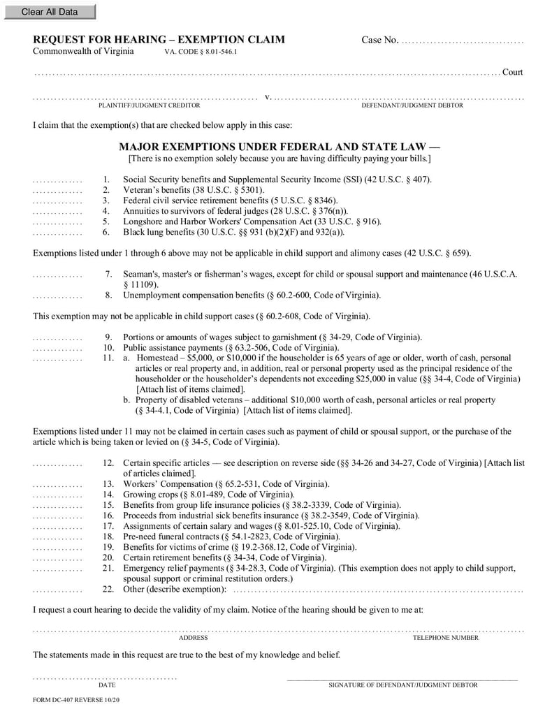Large thumbnail of Form DC-407 - Jul 2023