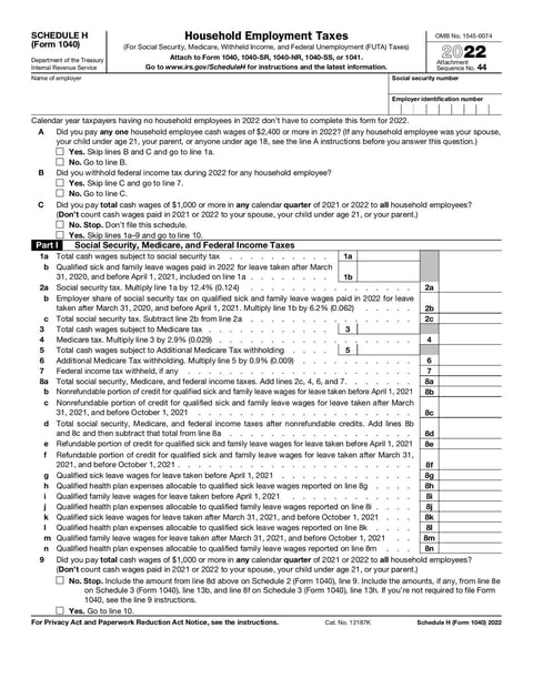 Schedule H (Form 1040) - Nov 2022 - page 12