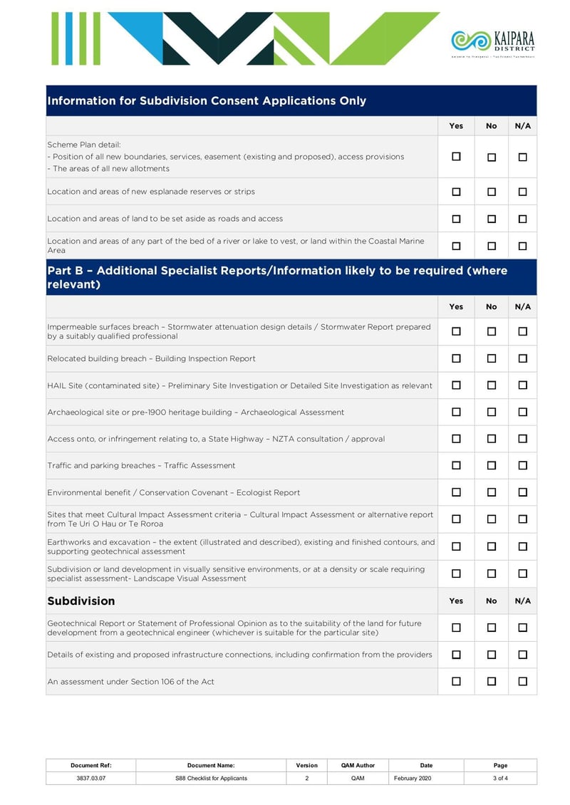 Large thumbnail of S88 Resource Consent Checklist for Applicants - Apr 2019