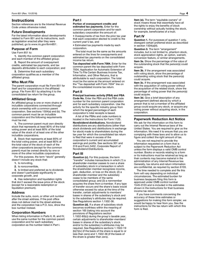 Large thumbnail of Form 851 - Oct 2016