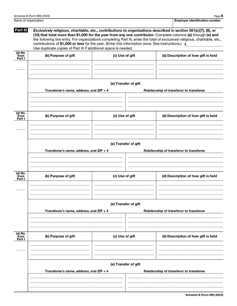 Large thumbnail of Schedule B (Form 990) - Nov 2022